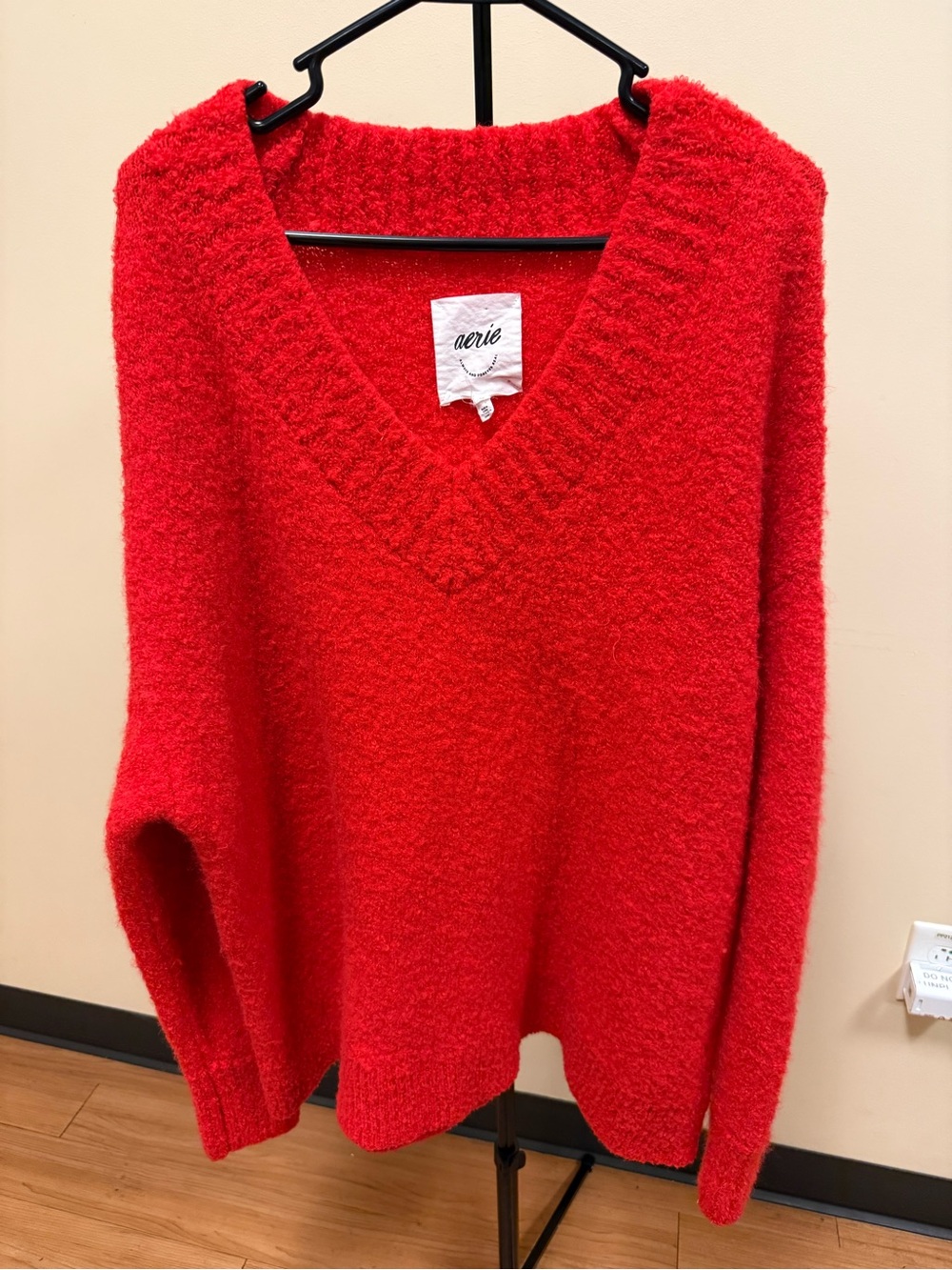 Aerie V-Neck Red Sweater - XL